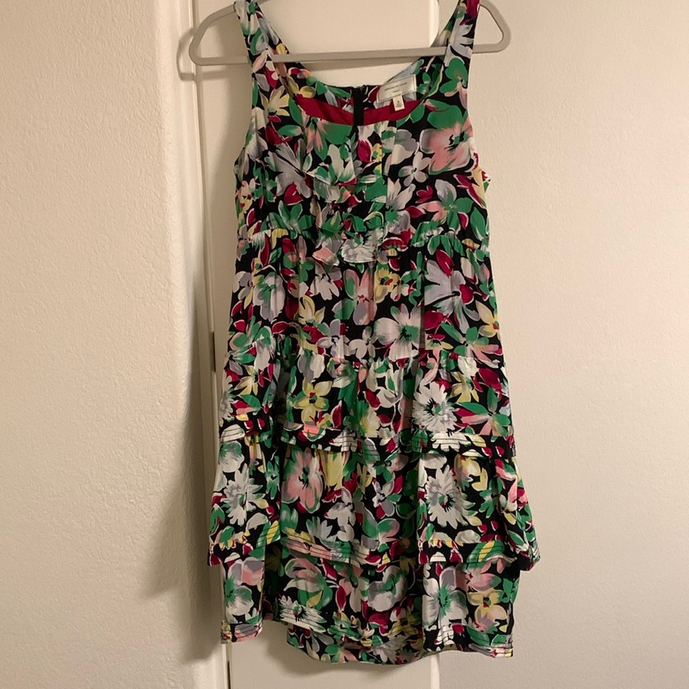 Anthropologie Moulinette Soeurs Floral Silk Tiered Mini Dress